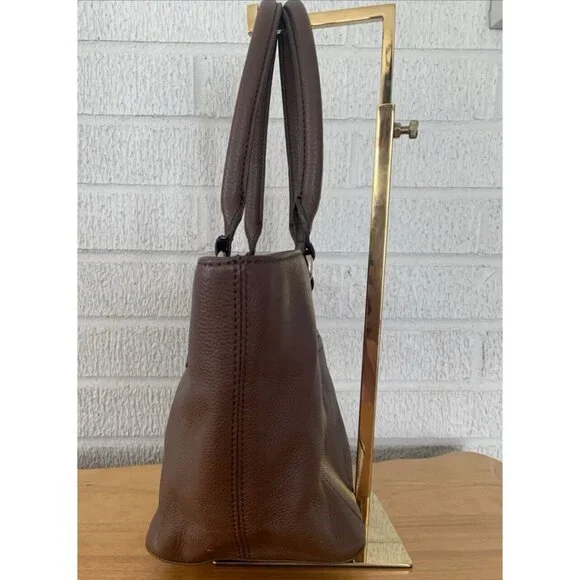 TIGNANELLO Brown Genuine Leather Double Handle Medium Size Bag Purse Lined EUC - Picture 4 of 14